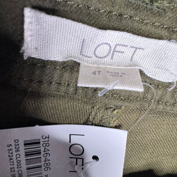 Ann Taylor Loft Pants Size 4T NEW Army Green Button Fly Skinny Stretch Denim - Picture 4 of 9